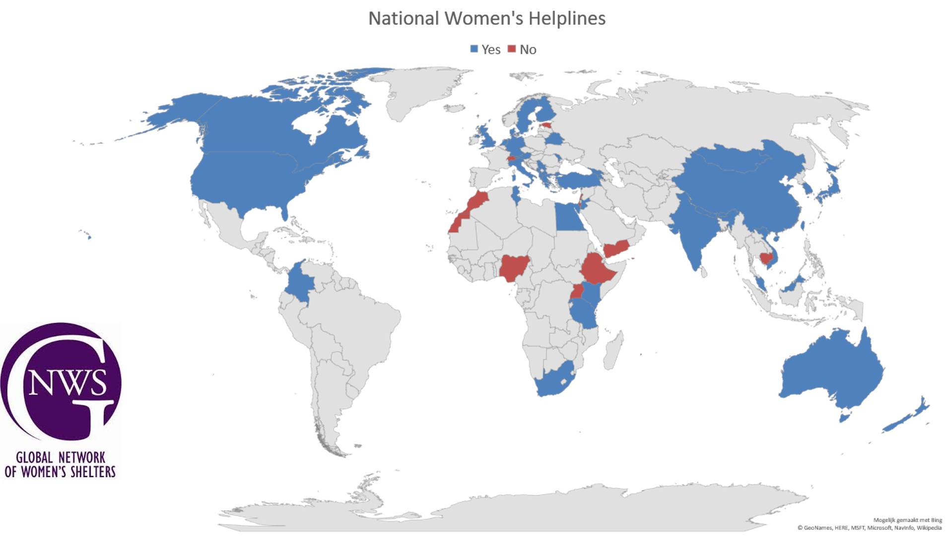 GNWS Global Helplines Project map